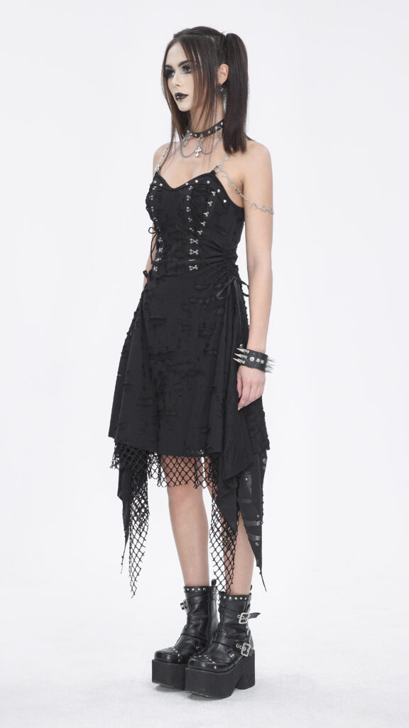 Distressed Net Dress