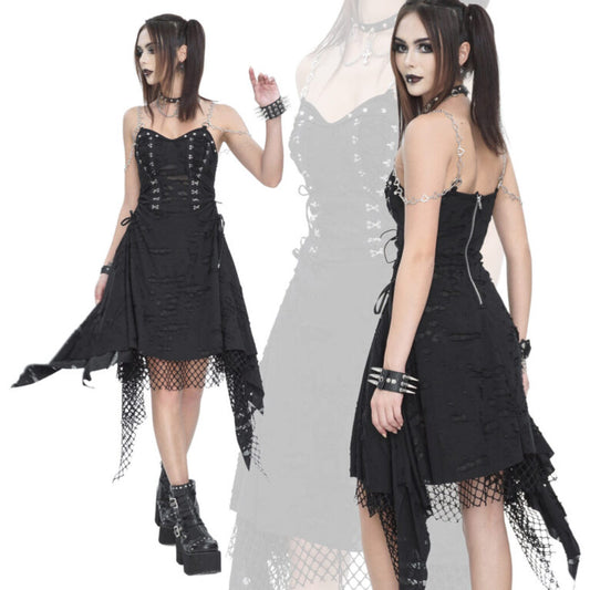 Distressed Net Dress