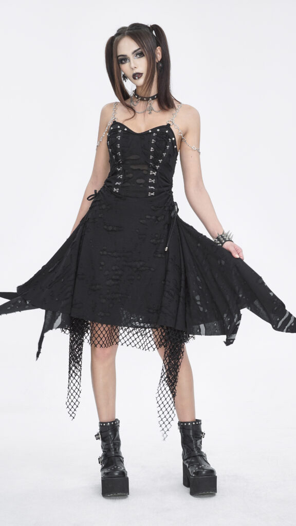 Distressed Net Dress