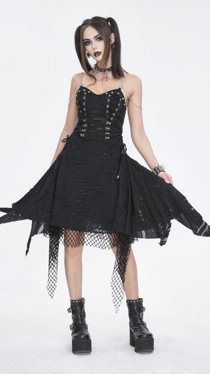 Distressed Net Dress