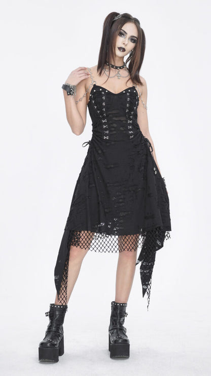 Distressed Net Dress