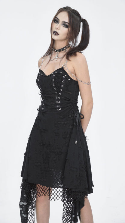 Distressed Net Dress