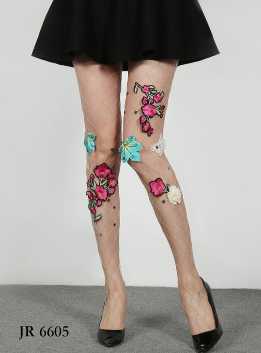 Fishnet Pantyhose floral