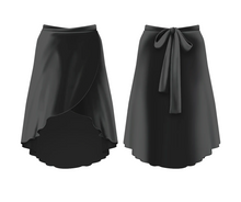 Load image into Gallery viewer, Velvet Chiffon High Low Wrap Skirt
