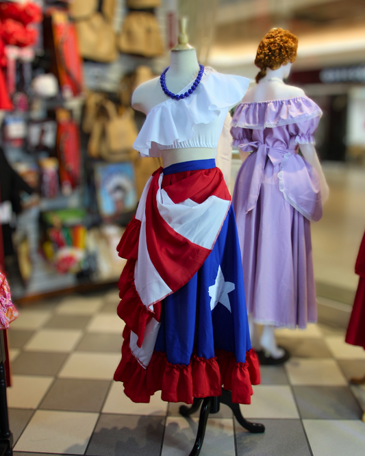 Puerto Rican Flag Wrap Around Bomba Skirt