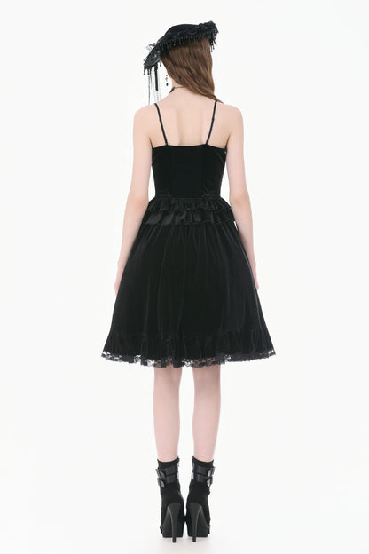 Black Lace Trimmed Top with Ruffles