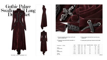 Gothic Palace Swallow Tail Long Dress