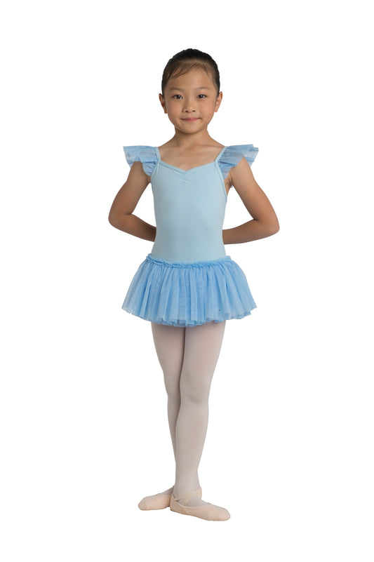 Glitter Skirt Flutter Sleeve Dress