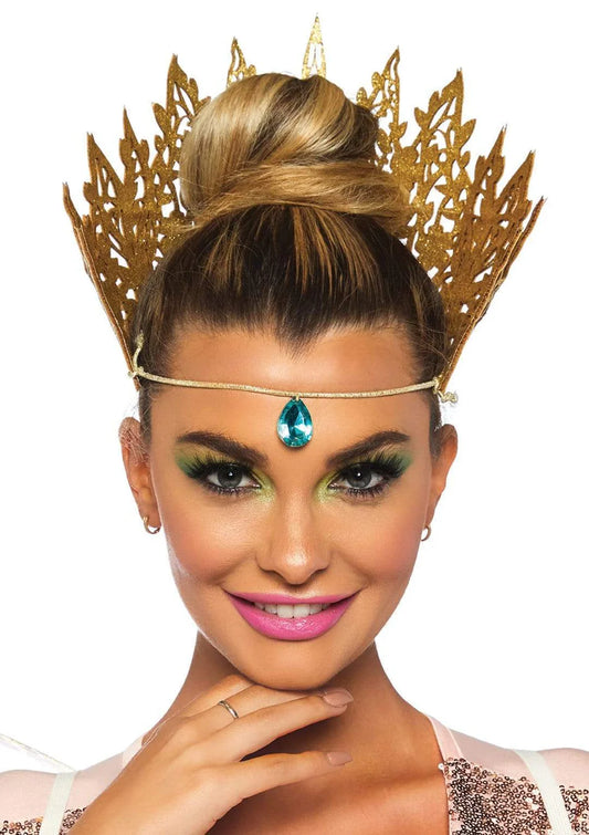 Glitter Die Cut Royal Crown With Jewel Accent