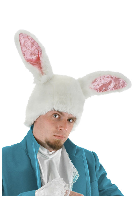 White Rabbit Ears Hat for Adults