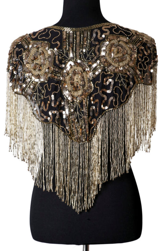 Beaded Shawl with Roses