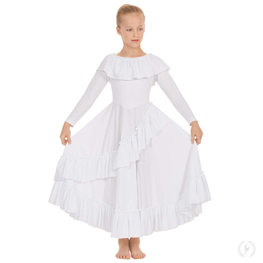 Revelation Ruffle Long Sleeve Praise Dress