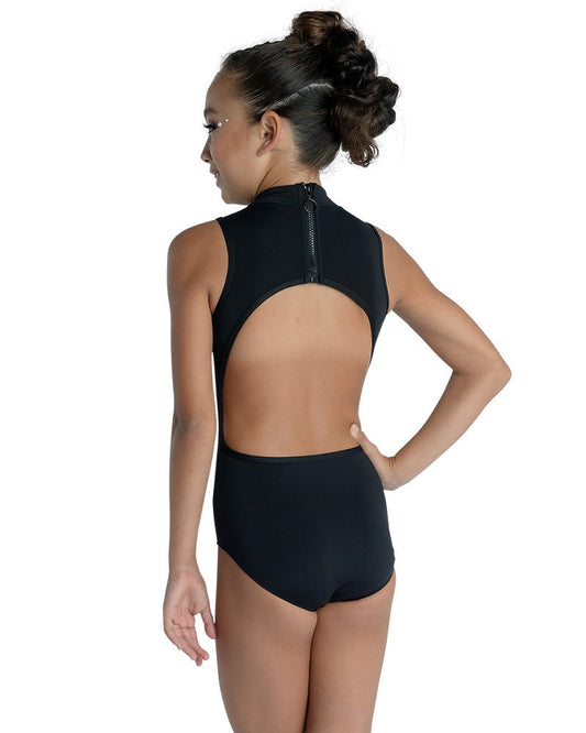 Girl's Monokini Mock Turtleneck Leotard