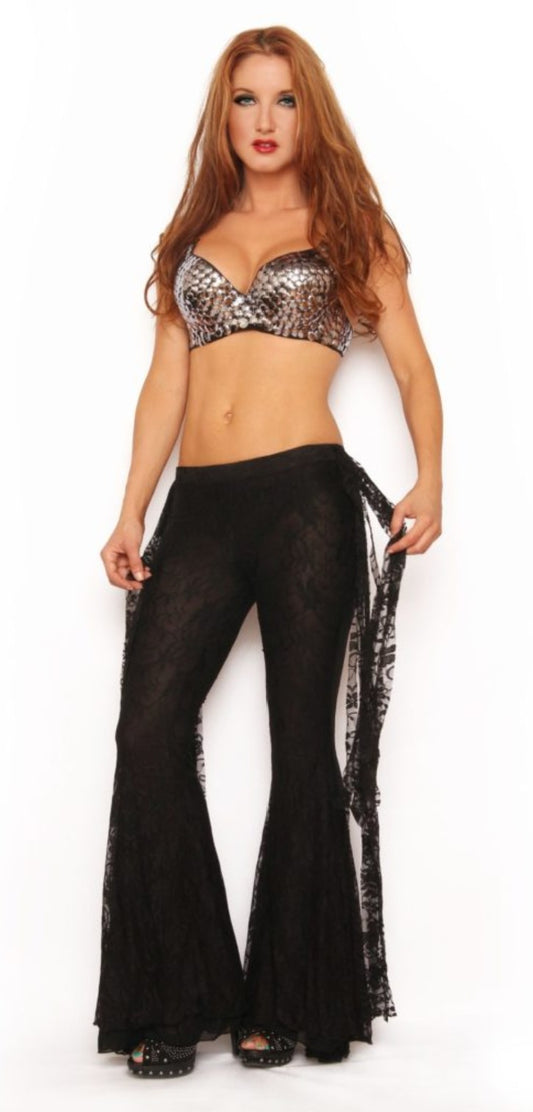 Lace Pants with Lining – Black