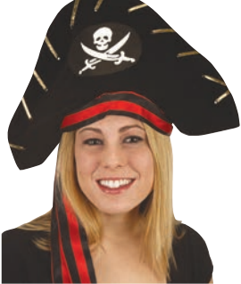 Pirate Hat w/Gold Lacing