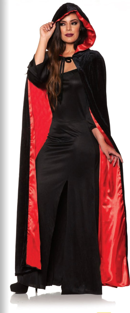 Velvet Hooded Cape with Black Lining