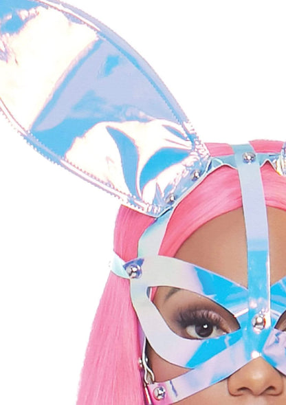 Holographic Vinyl Bunny Ear Mask