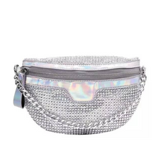 Load image into Gallery viewer, Chain Link and Rhinestone Fanny Pack
