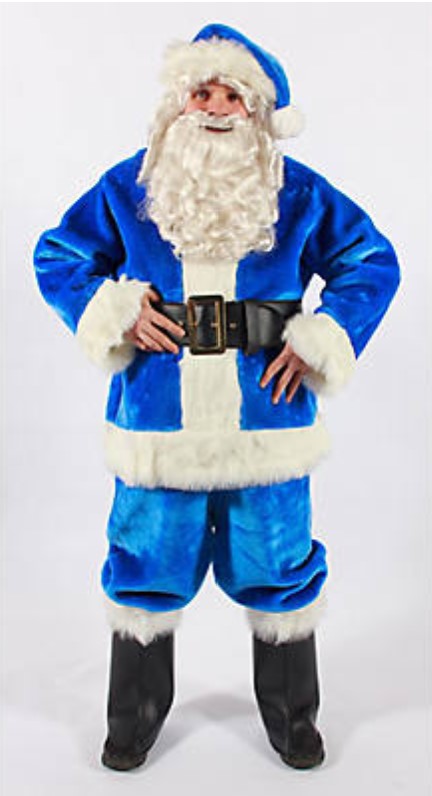 Blue Plush Santa Suit