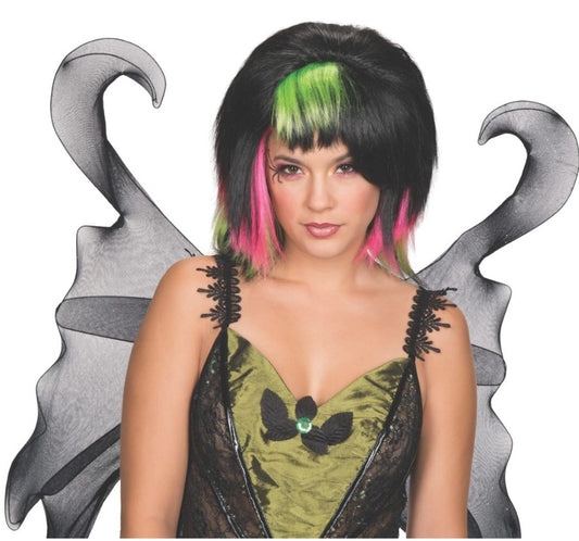 Goth Fairy Black & Green Wig