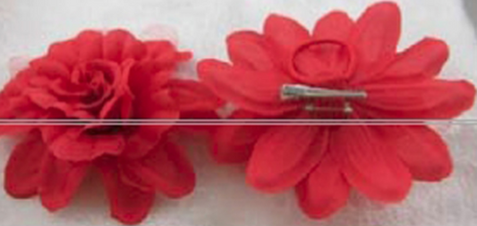Flower w/clip Red