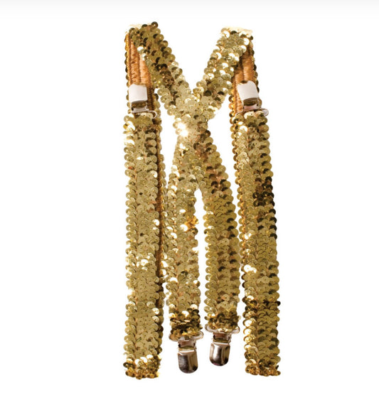 Gold Sequined Suspenders