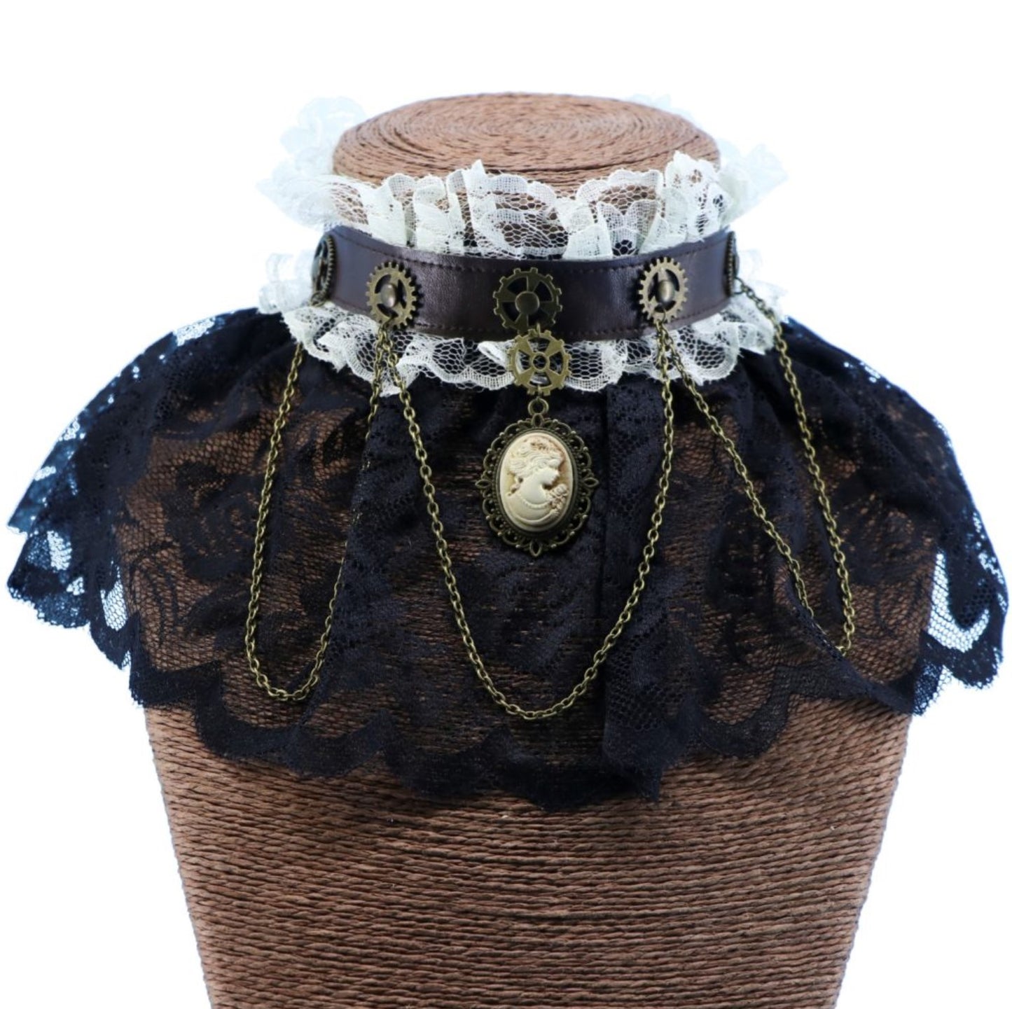 Steampunk choker with gears