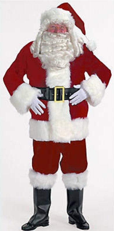 Burgundy Velvet Santa Suit - XL
