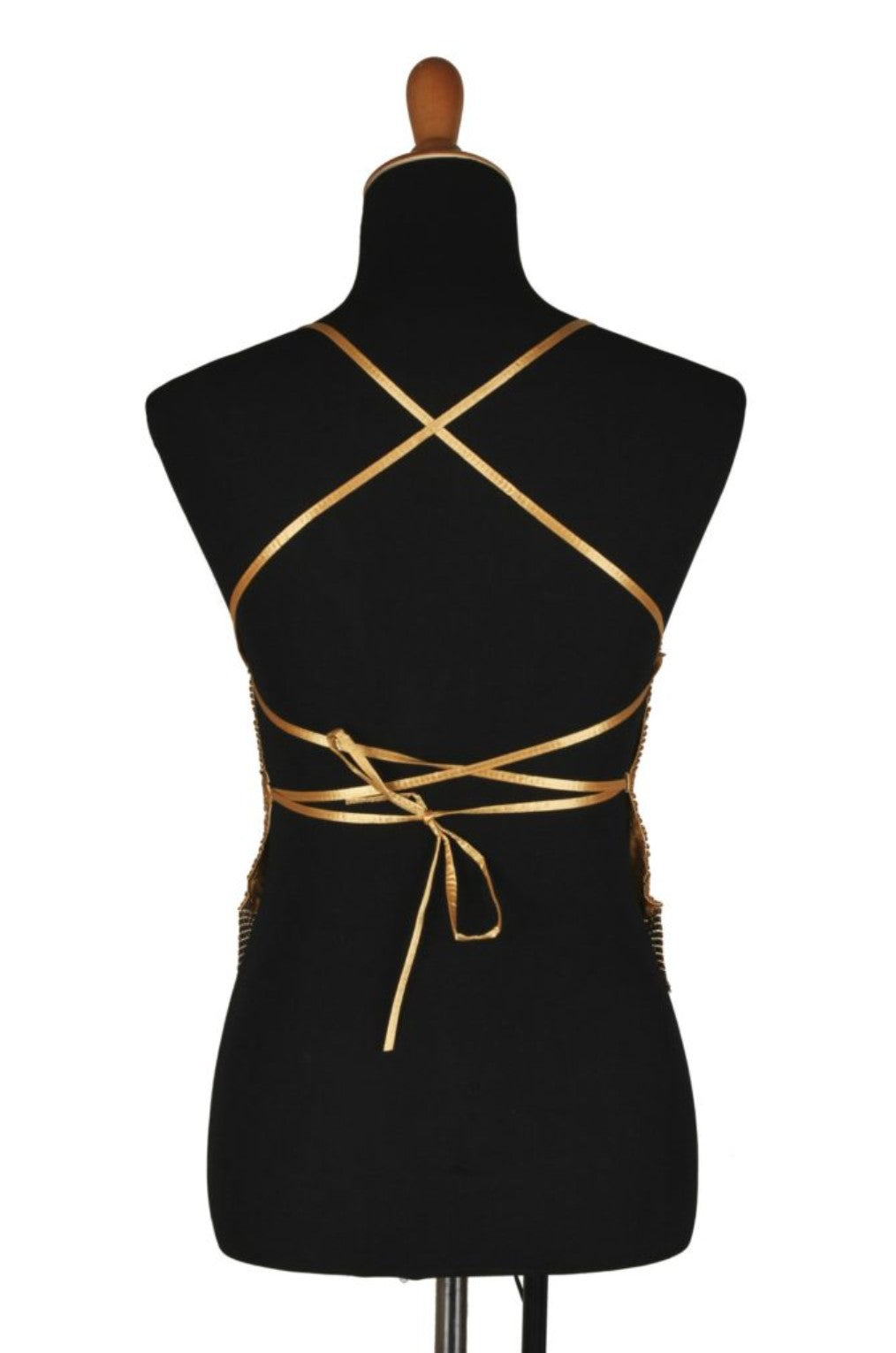 Metal Mesh Halter Top with Lining