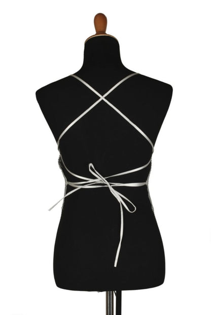 Metal Mesh Halter Top with Lining