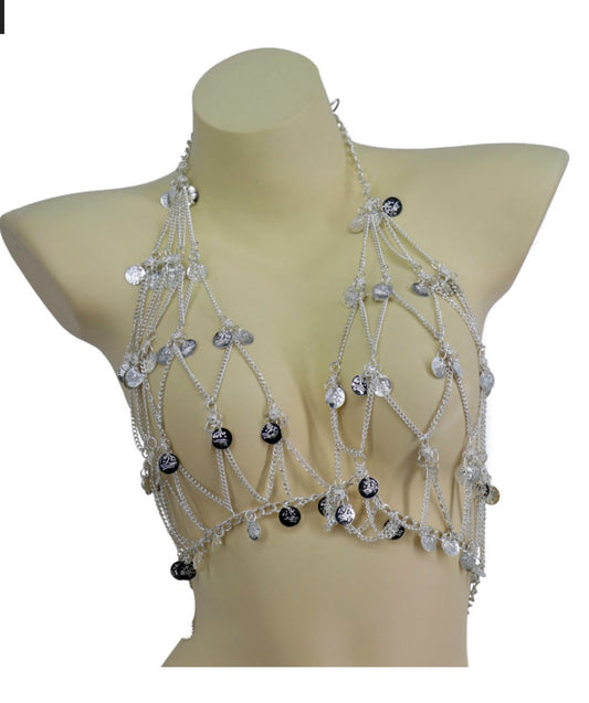 Chain Mail Bra with Coins