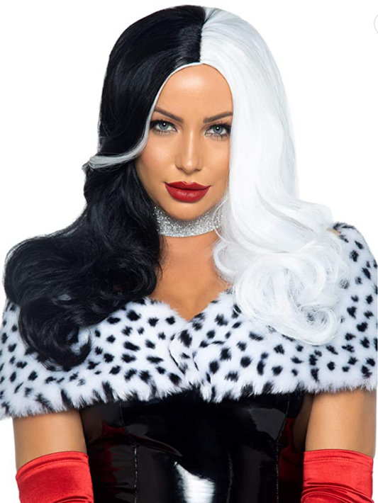 Villain Wig O/S Black/White
