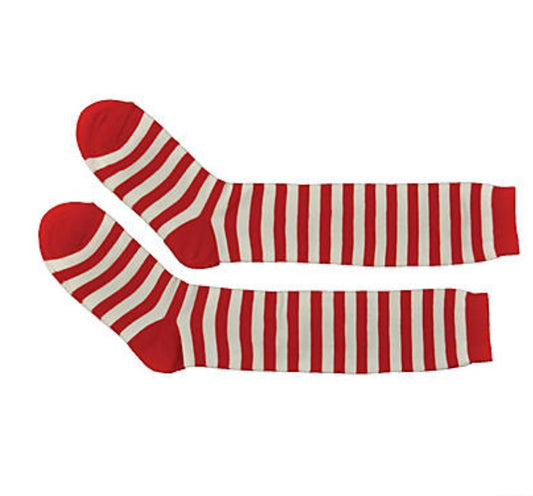 Red And White Striped Socks