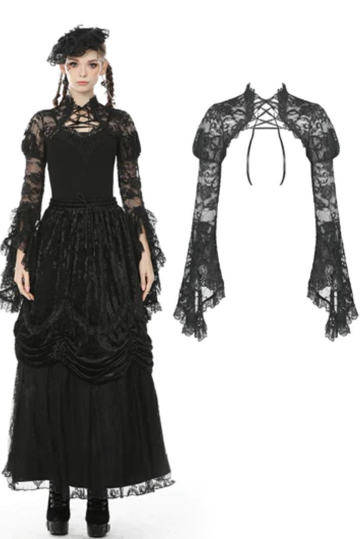 Gothic Lace Shoulder Piece with Full Sleeves