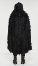Load image into Gallery viewer, Gothic Black Fur Long Hooded Cape
