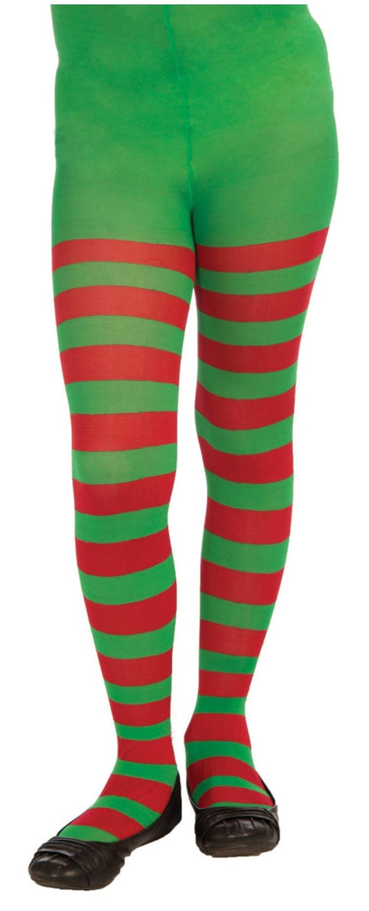 Child green and red tights
