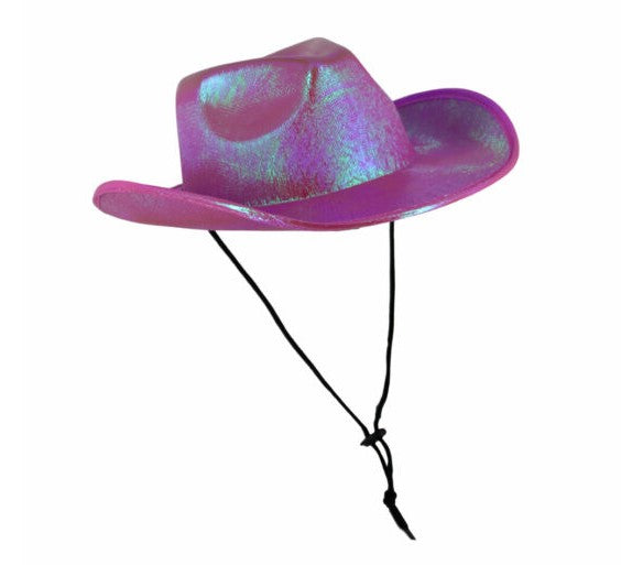 Metallic Cowboy Hat with Tie-Up String