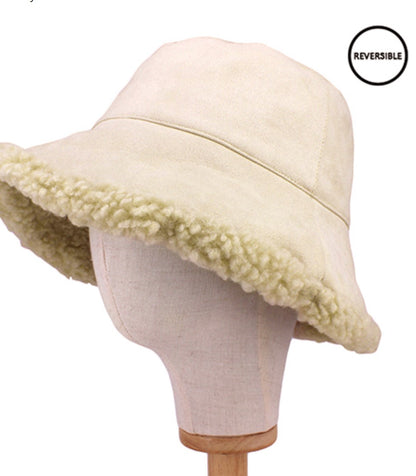 Bucket Hat Reversible Faux Fur