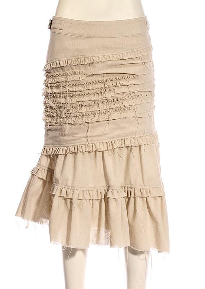Off-White Frilly Mid-Lenght Steampunk Skirt