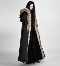 Load image into Gallery viewer, Gothic wool collar long cloak
